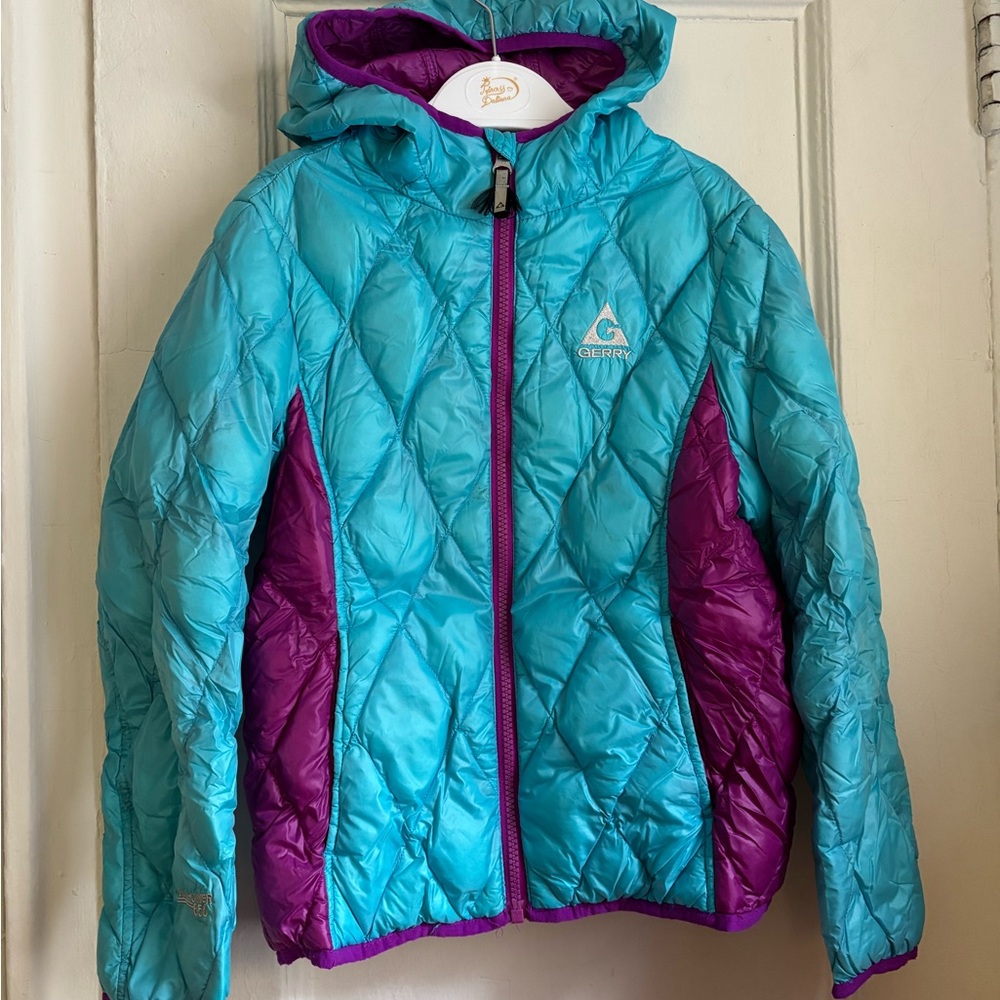 Kids' Aqua and Magenta Puffer Jacket